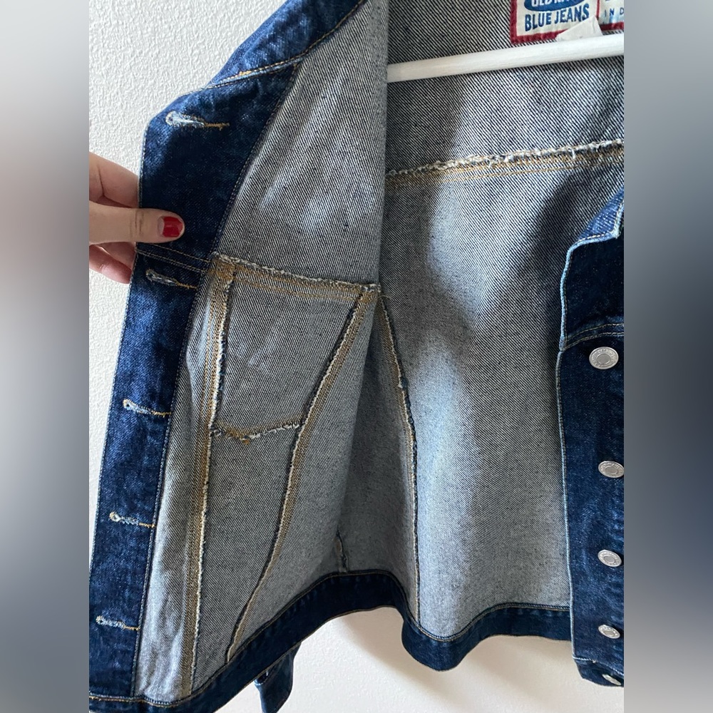 EUC Y2K Old Navy Blue Jeans Dark Wash Denim Jacket (Size:M) - Picture 8 of 10